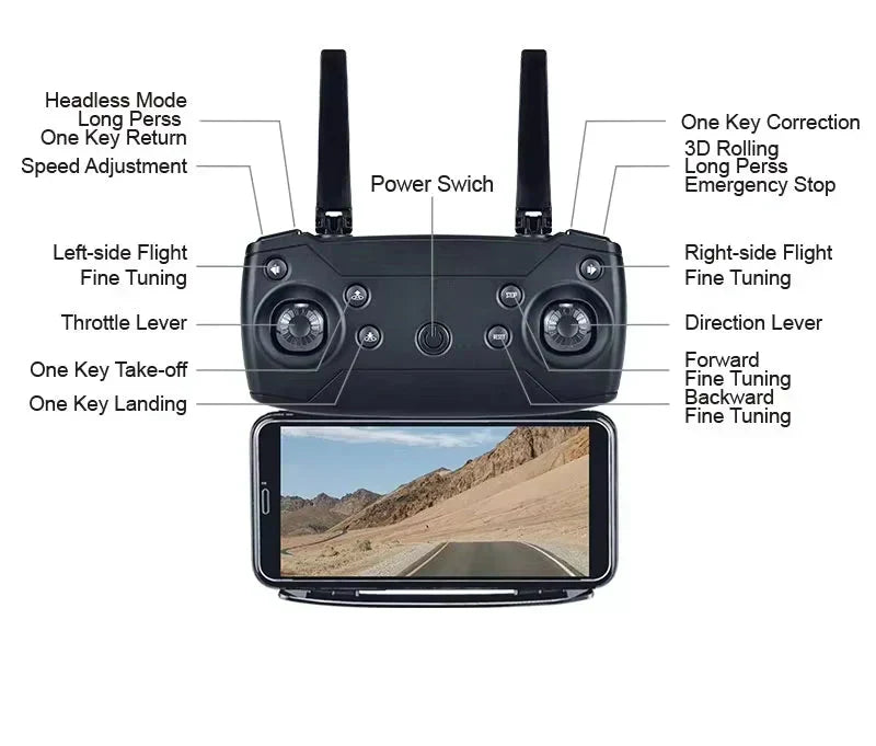 V966 Foldable  HD Camera (Black)with 4k Camera  1080P HD Drone with FPV Live Video, Smart Gestures Selfie !!